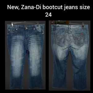 Zana di jeans blue denim embellished embroidered washed off flare jeans 24